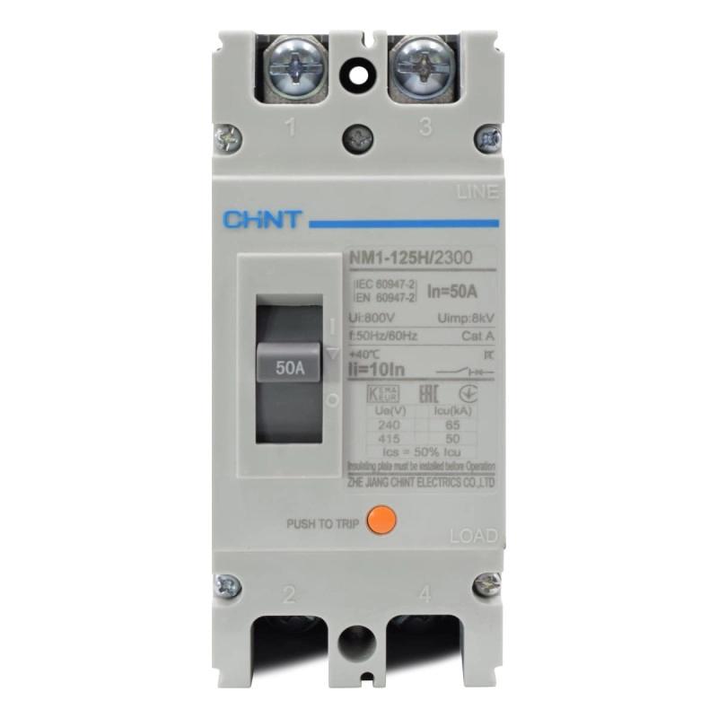 Breaker Industrial Chint 2 Polos 50A, 690V - 125H