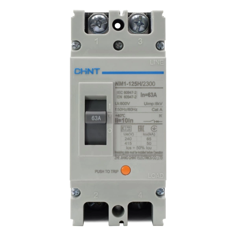 Breaker Industrial Chint 2 Polos 63A, 690V - 125H