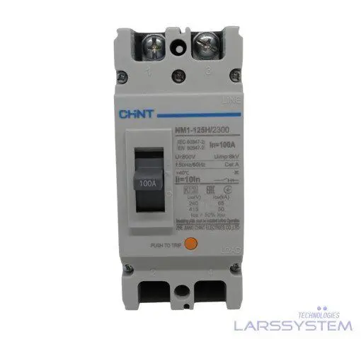 Breaker Industrial Chint 2 Polos 100A, 690V 125H