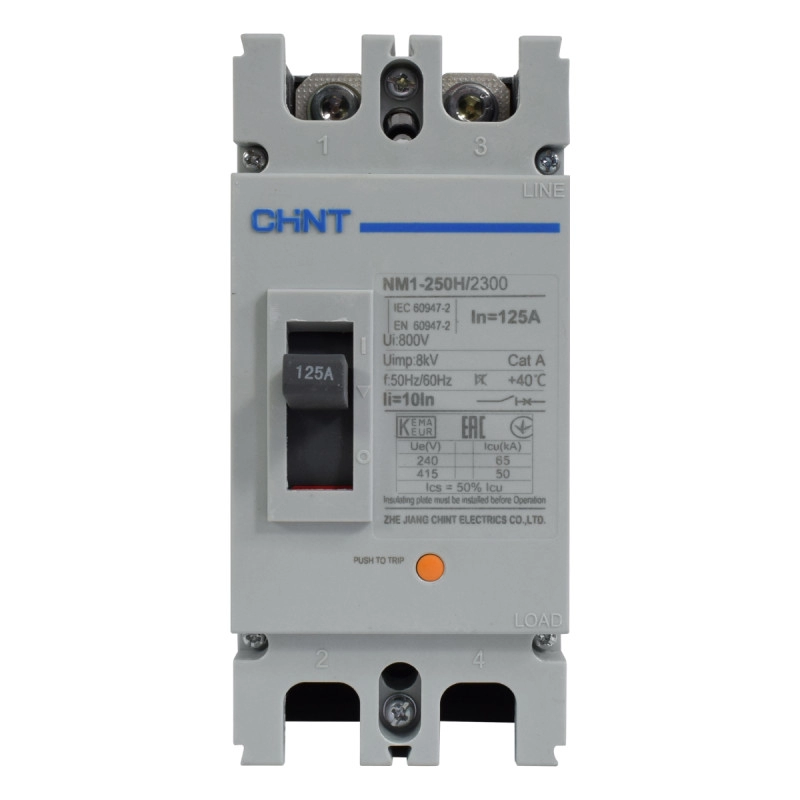 Breaker Industrial Chint 2 Polos 125A, 690V 250H