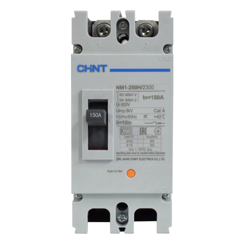 Breaker Industrial Chint 2 Polos 150A, 690V 250H
