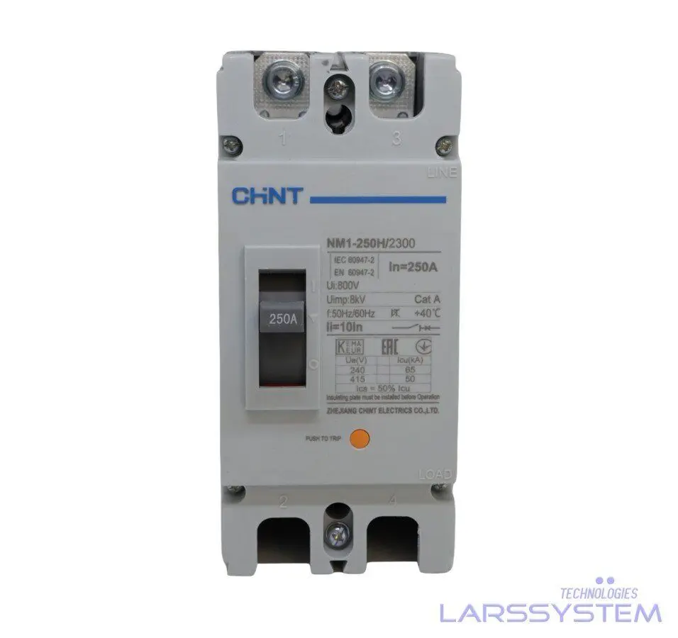 Breaker Industrial Chint 2 Polos 250A, 690V 250H