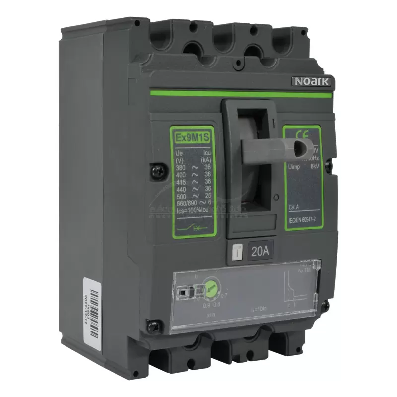 Breaker de Caja Moldeada Noark Ac 20A,36ka @440 Vac, Ics = 100% ICU
