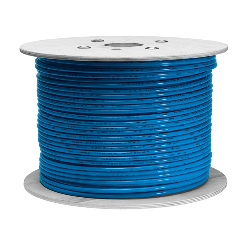 Manguera Plástica PUN Ø 12 x 8mm, Curvatura 33mm Azul