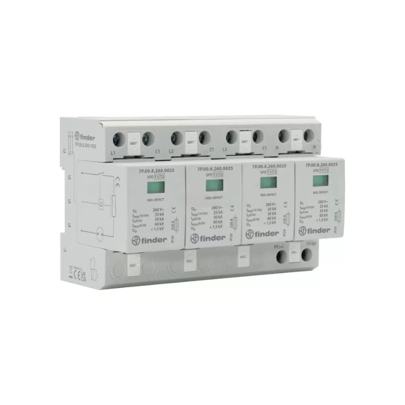 DPS T1+2 4 Polos 230vac Limp 25 Ka In 30ka