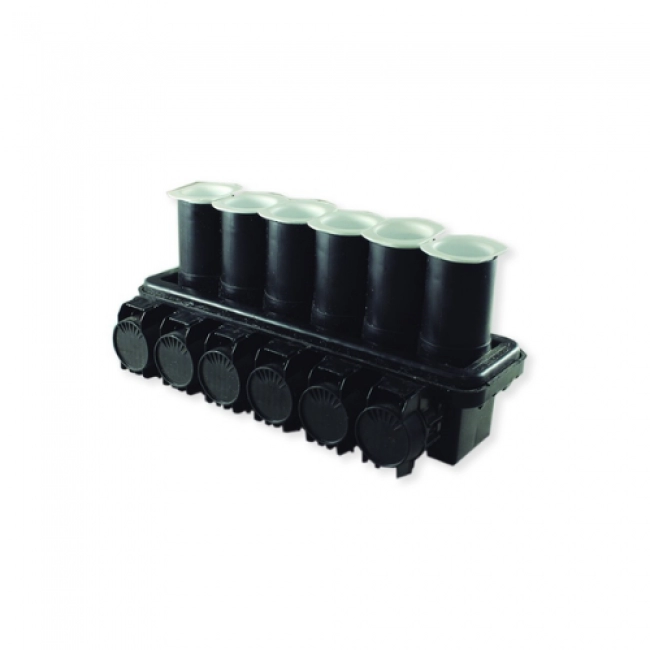 Barraje de 4 Salidas De # 6 a 350 mcm, Tapa negra.