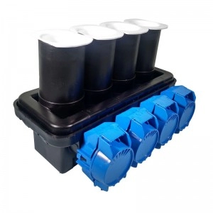 Barraje de 4 salidas De # 6 a 500 mcm, tapa azul