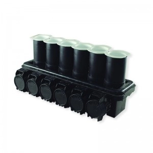 Barraje de 6 salidas De # 6 a 350 mcm, Tapa Negra