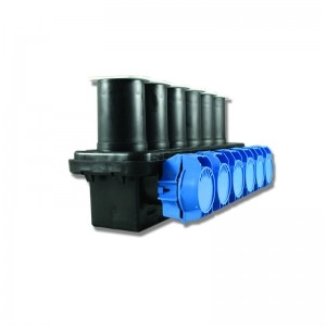 Barraje de 8 salidas De # 6 a  500mcm,Tapa Azul