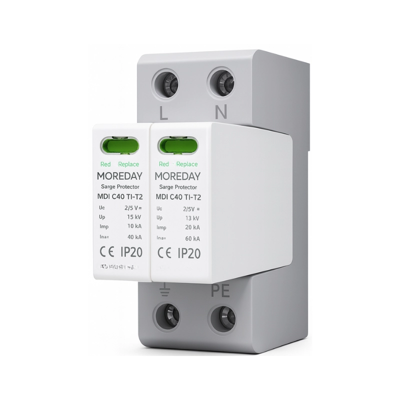 DPS AC Moreday 2P 240VAC Tipo 1 + 2, 20/40KA Con Retie