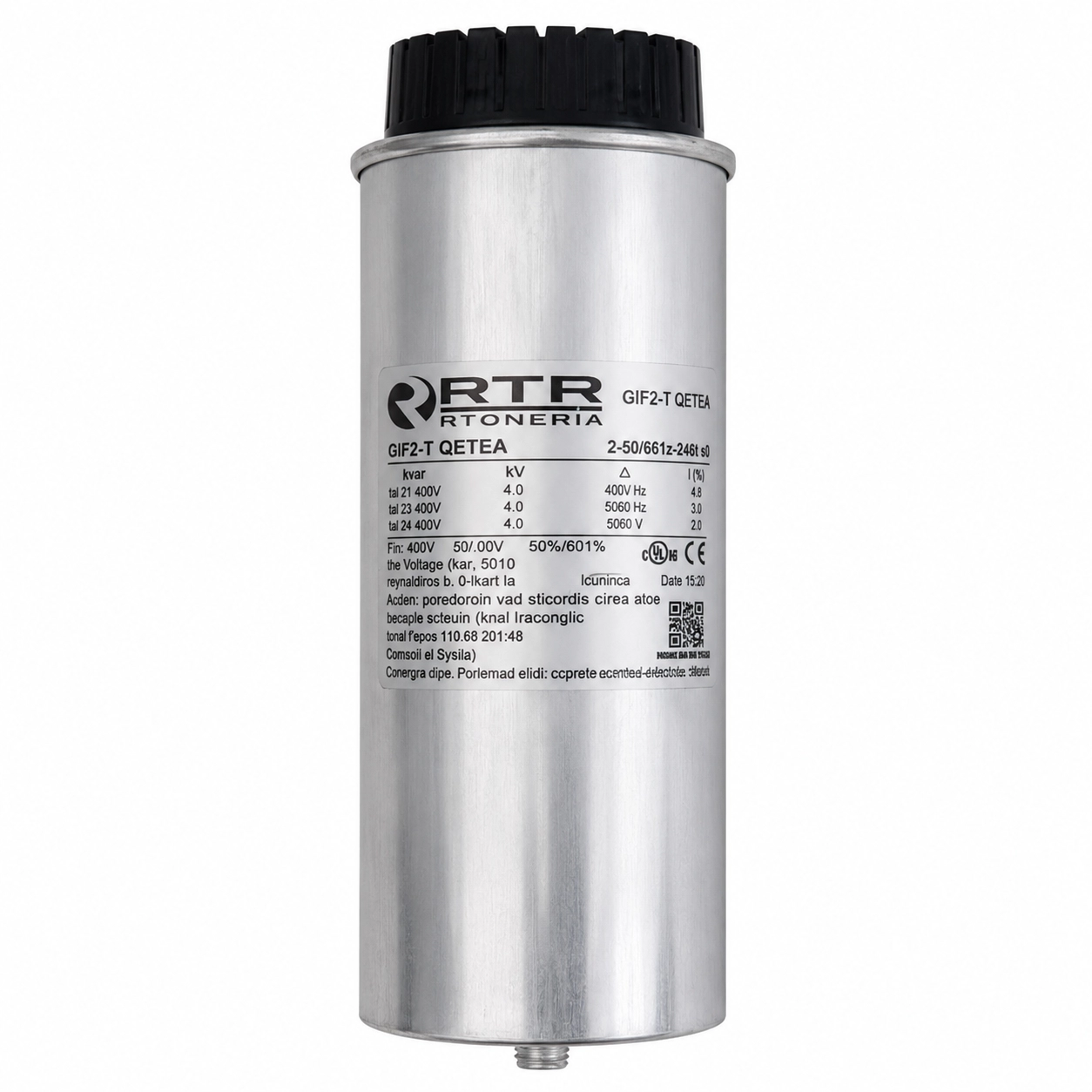 Condensadores Para Corrección Factor De Potencia Serie DWCAP, Potencia 30kVAr - Corriente 36.08A, 480VAC - 60Hz