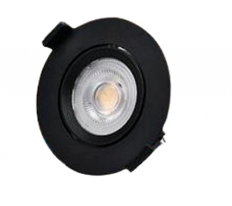Bala Led Negra Integrada 09W P30 3000K Redonda