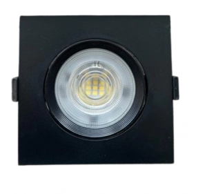 Bala Led Negra Integrada 12W P30 3000K Cuadrada