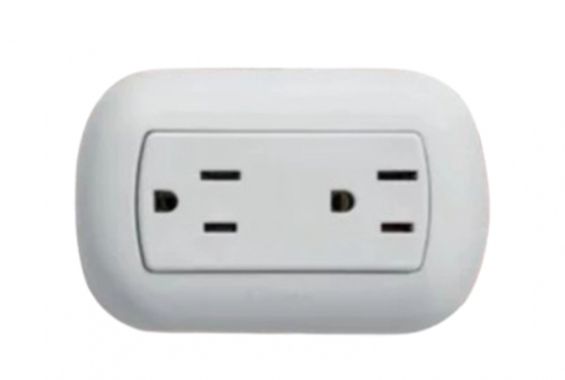 Toma Doble Sobreponer Con Polo de Julo Blanca