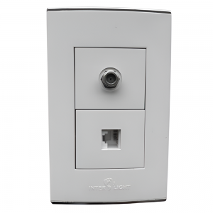 Toma Coaxial + Teléfono Sencilla Blanco BC1829