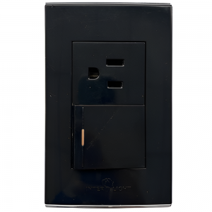 Interruptor+Toma Con Polo Michell Negro BC1803