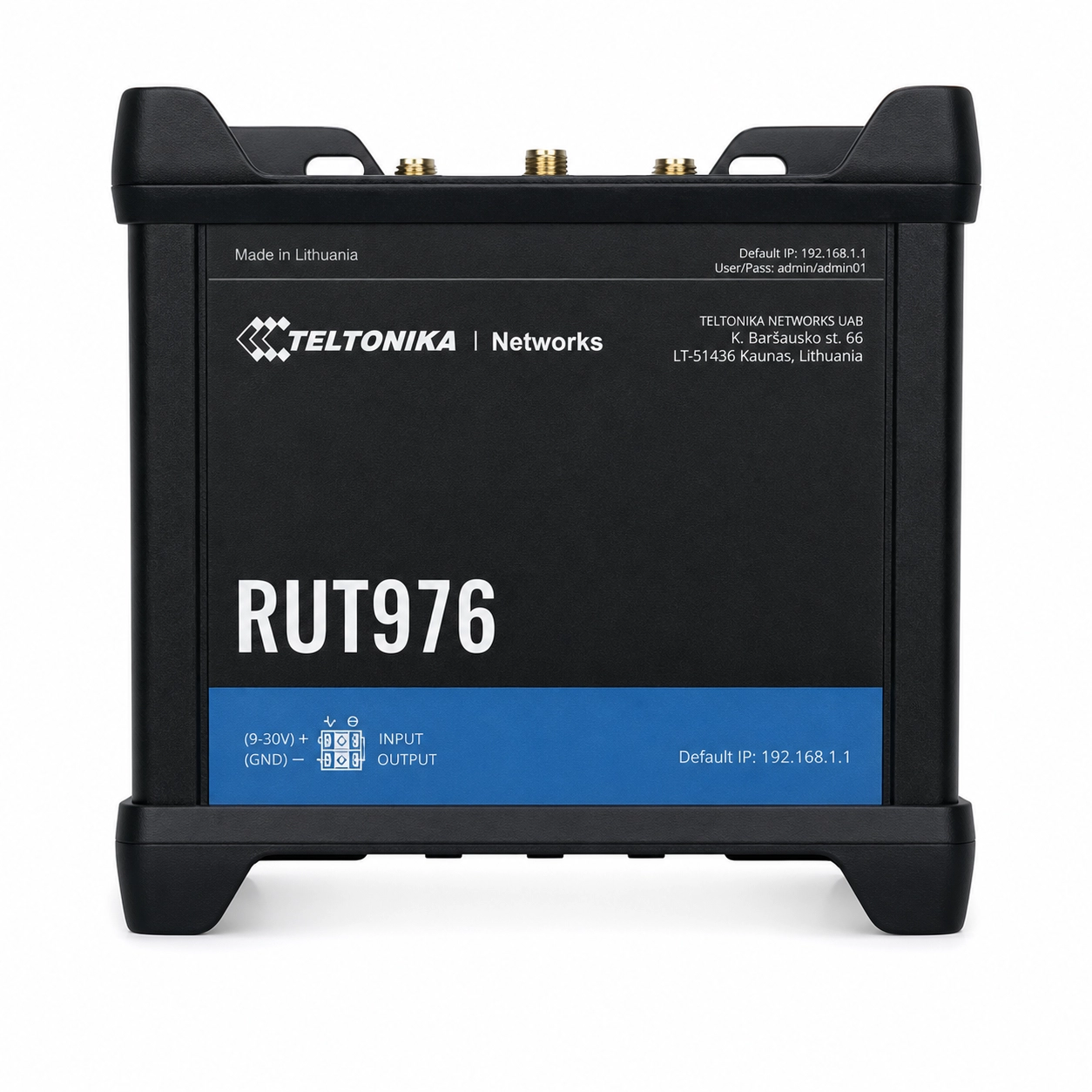 Router Industrial 4x RJ45,1x USB-A,1x DB9,
1x Micro SD,1x 6 pines serial
