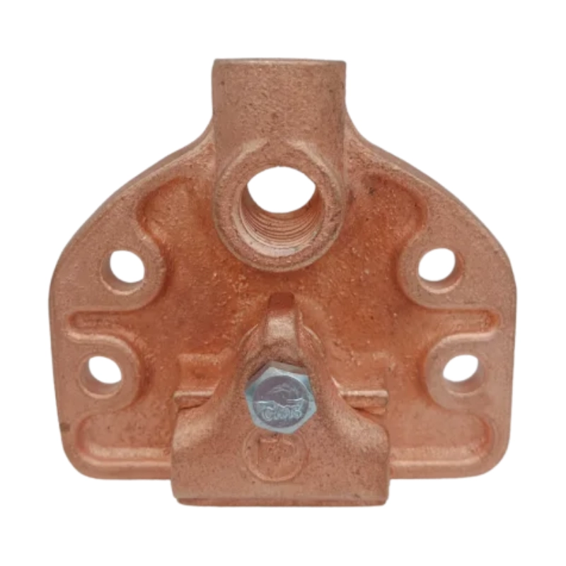 Base Captadora Cuadrada Universal Cobre Doble Punta Rosca 1/2