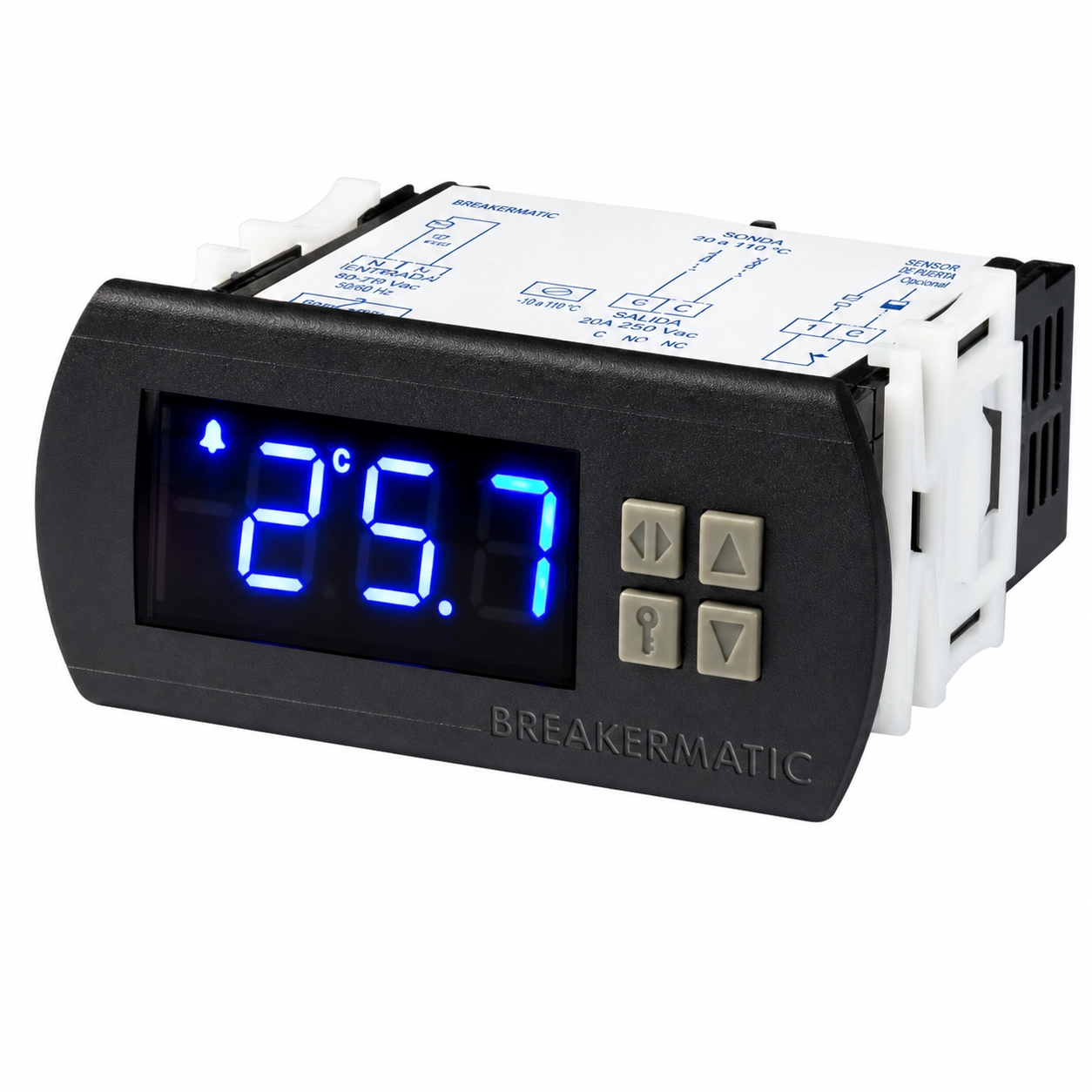 Control De Temperatura Para Congelacion, Multivoltaje (80-260Volt), -40C A 40C, 1 Sensor CTP721
