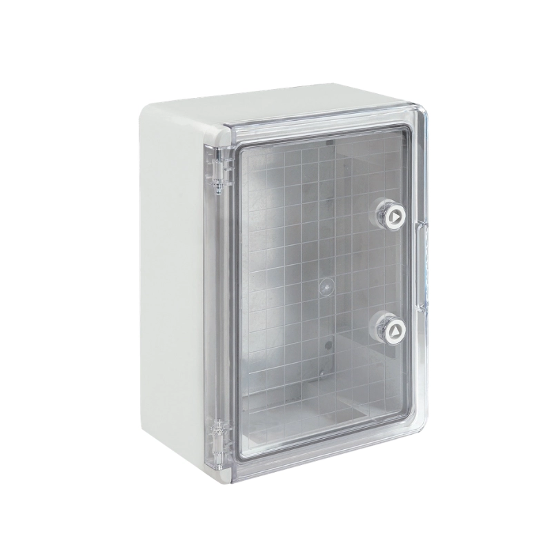 Gabinete ABS Transparente Con Placa Plástico 250x350x150mm Gris