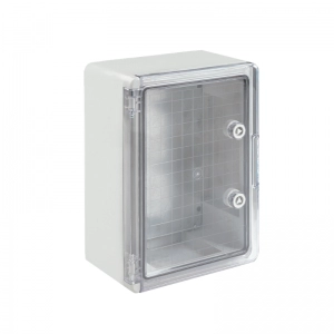 Gabinete ABS Transparente Con Placa Plástico 250x350x150mm Gris