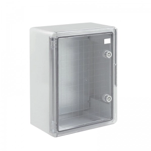 Gabinete ABS Transparente Con Placa Plástico 300x400x170mm Gris