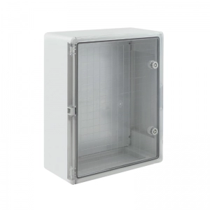 Gabinete ABS Transparente Con Placa Plástico 400x500x180mm Gris