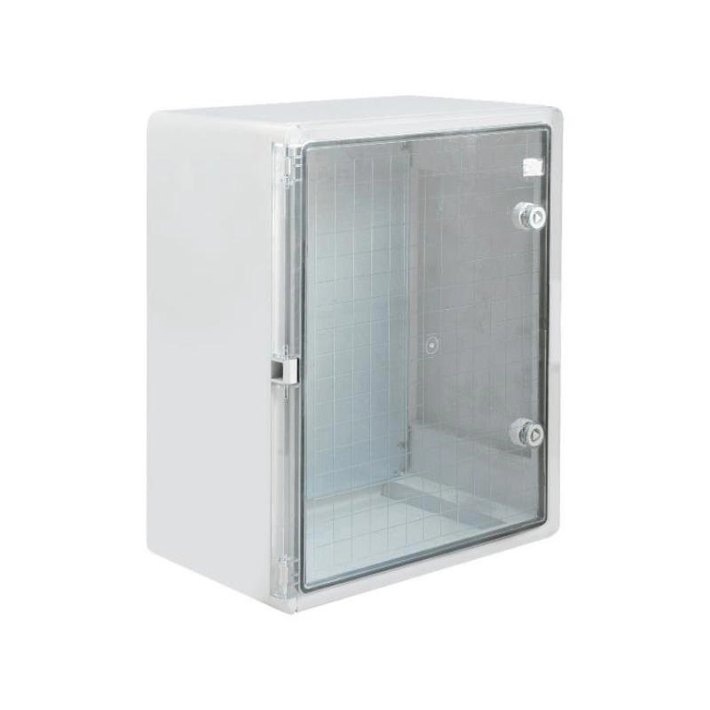 Gabinete ABS Transparente Con Placa Plástico 400x500x240mm Gris