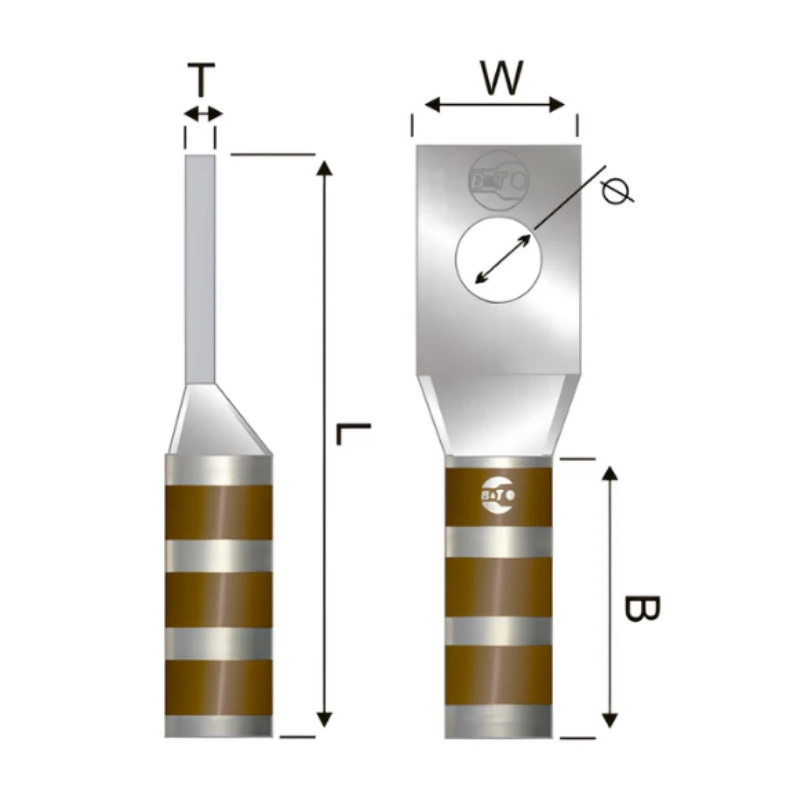 Terminal En Cobre Estañado 2 AWG 1/2