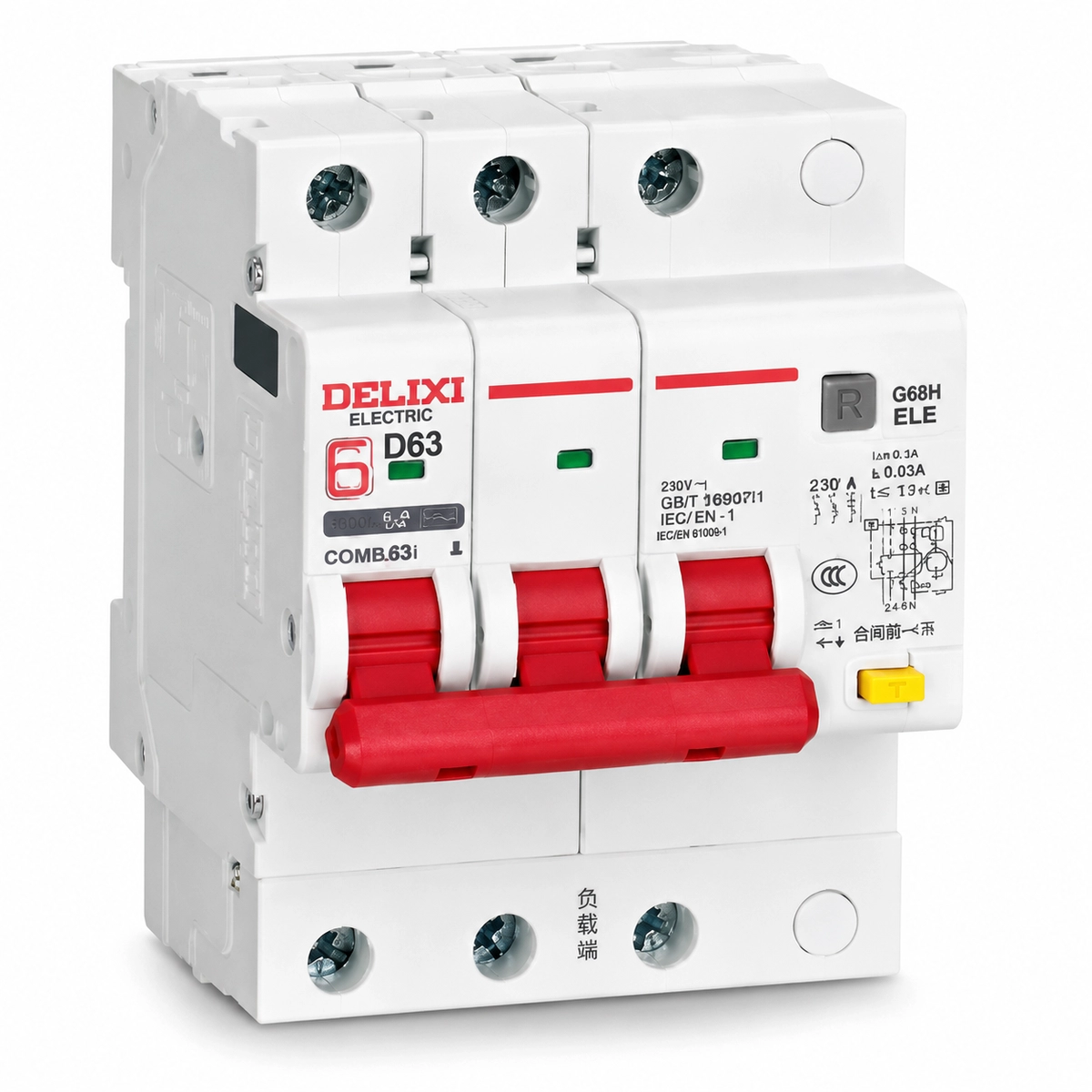 Minibreaker de corriente residual 20A 3P 6kA (Sn) CDB6LESi-3C20