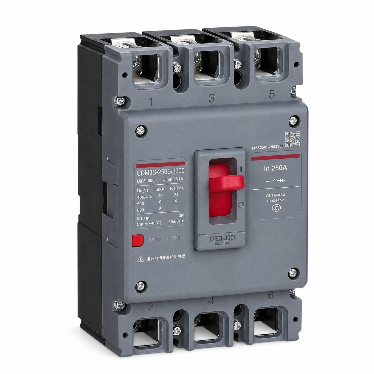 Breaker en caja moldeada 225A 3P (Sn) CDM3S-250S