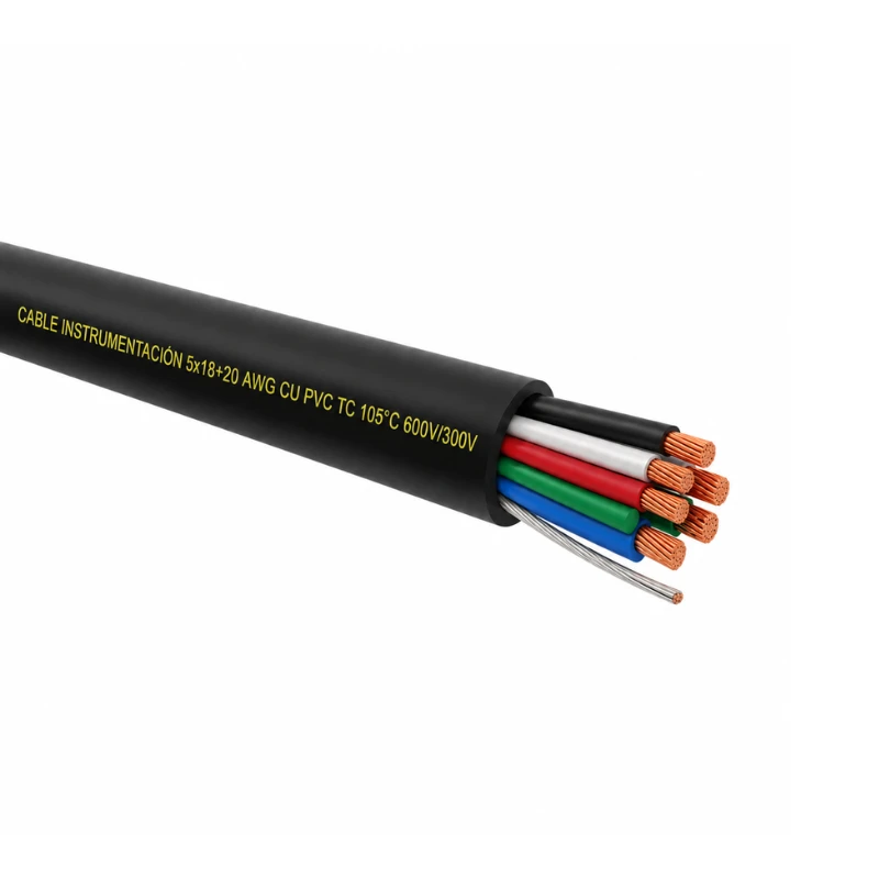 Cable Instrumentación 5x18+20 awg cu pvc tc 105°c 600v/300v