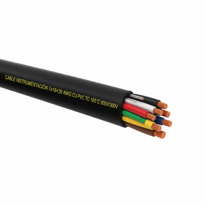Cable Instrumentación 7x18+20 awg cu pvc tc 105°c 600v/300v