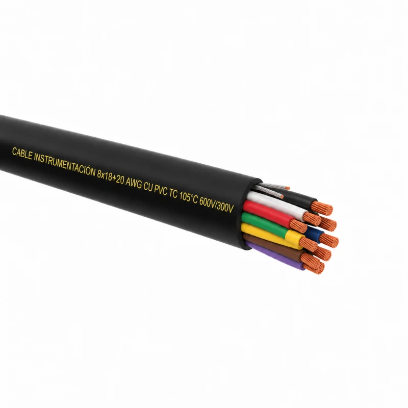 Cable Instrumentación 8x18+20 awg cu pvc tc 105°c 600v/300v