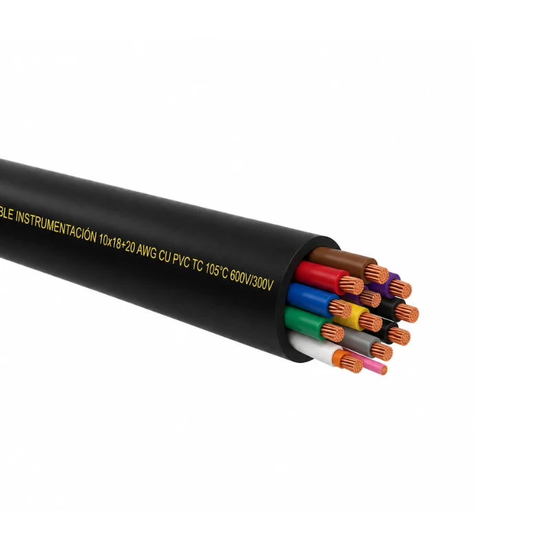Cable Instrumentación 10x18+20 awg cu pvc tc 105°c 600v/300v