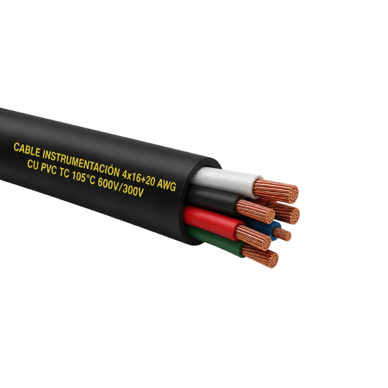 Cable Instrumentación 5x16+20 awg cu pvc tc 105°c 600v/300v