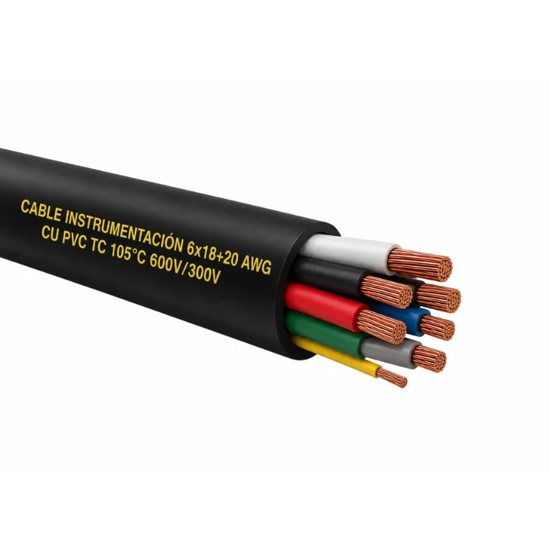 Cable Instrumentación 6x16+20 awg cu pvc tc 105°c 600v/300v