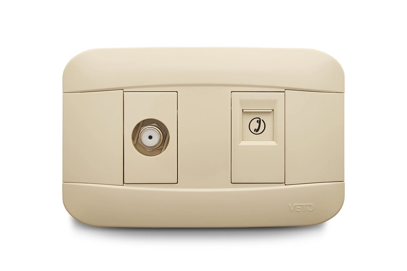 Mixto 1 Jack Teléfono Rj14 + 1 Coaxial