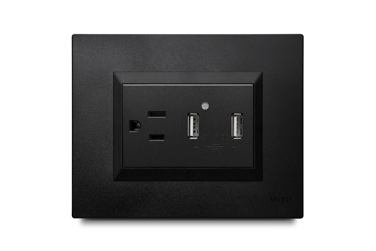 Mixto 1 Toma Usb + 1 Tomacorriente Amer 2P+E
