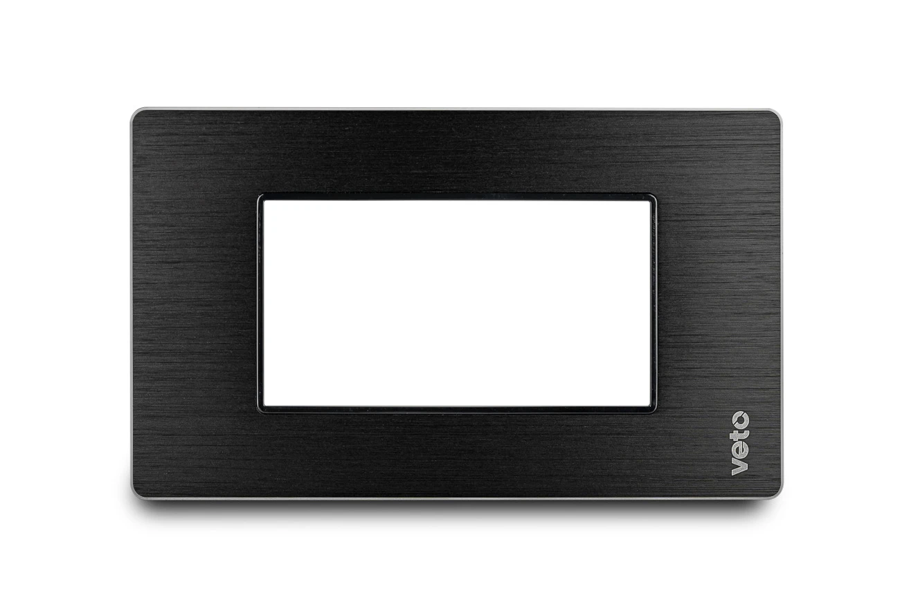 Placa Stilo Plata Aluminio Negro