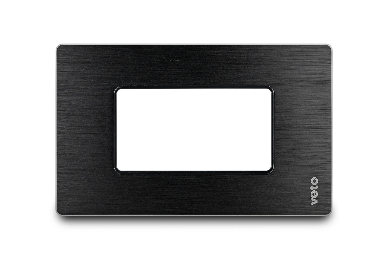 Placa Stilo Plata Aluminio Negro
