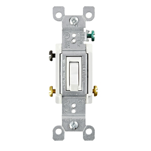 Interruptor sencillo conmutable 15 A 120 V color blanco