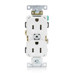 Toma doble con polo a tierra 15 A 125 V color blanco
