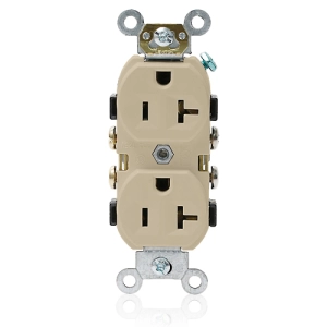 Toma doble con polo a tierra 20 A 125 V color crema