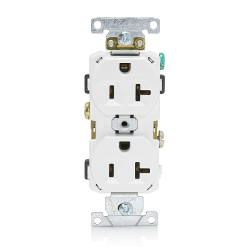 Toma doble con polo a tierra 20 A 125 V color blanco