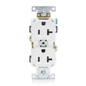 Toma doble con polo a tierra 20 A 125 V color blanco