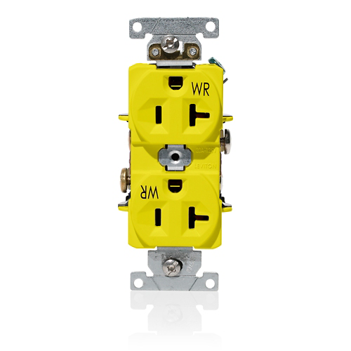 Toma doble intemperie 20 A 125 V color amarillo