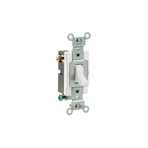 Interruptor sencillo conmutable 15 A 120/277 V color blanco
