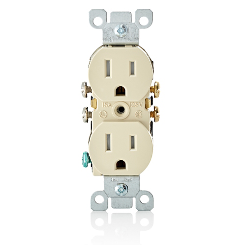 Toma doble Tamper Resistant 15 A 125 V color crema