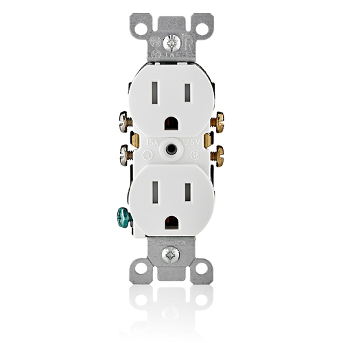 Toma doble Tamper Resistant 15 A 125 V color blanco